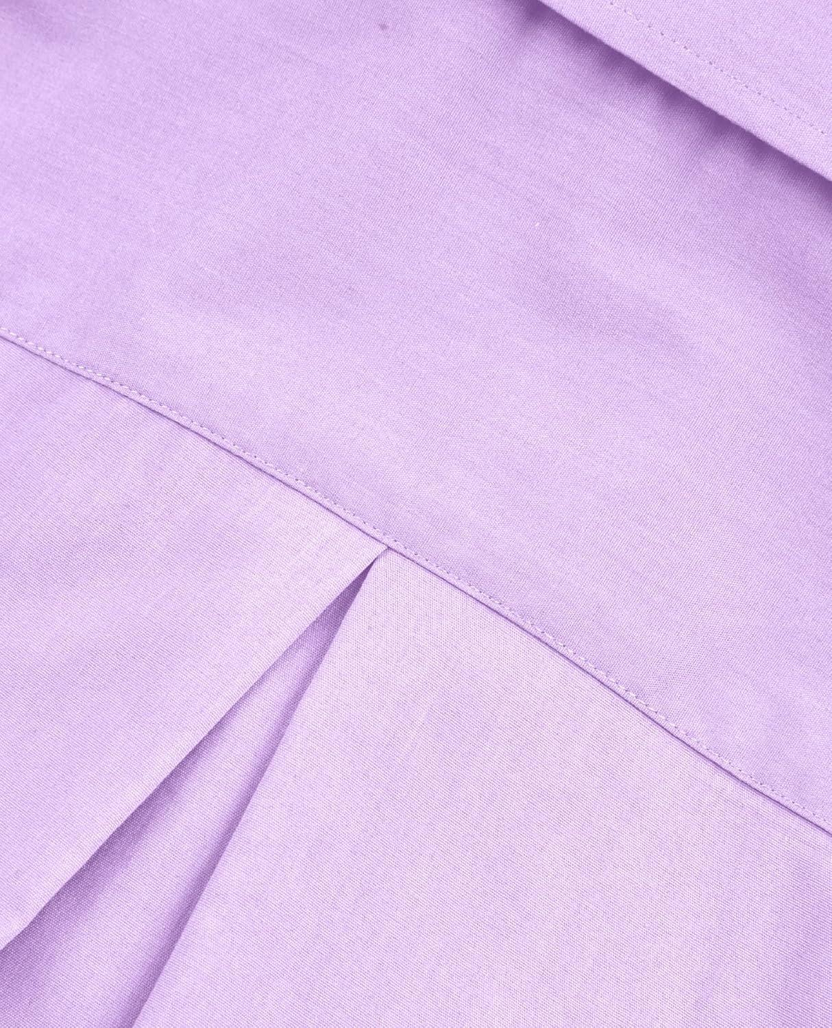 imagesiliteelon Button Down Shirts Dress Shirts for Women Long Sleeve Womens Work Shirts Regular Fit Cotton Dress ShirtsLavender