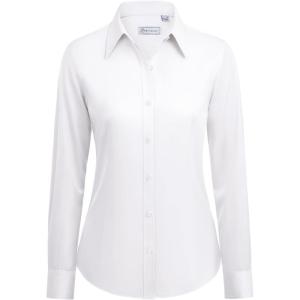 siliteelon Button Down Shirts for Women: Wrinkle Free Long Sleeve Classic Fit Collared Dress Shirt Solid Formal Office
