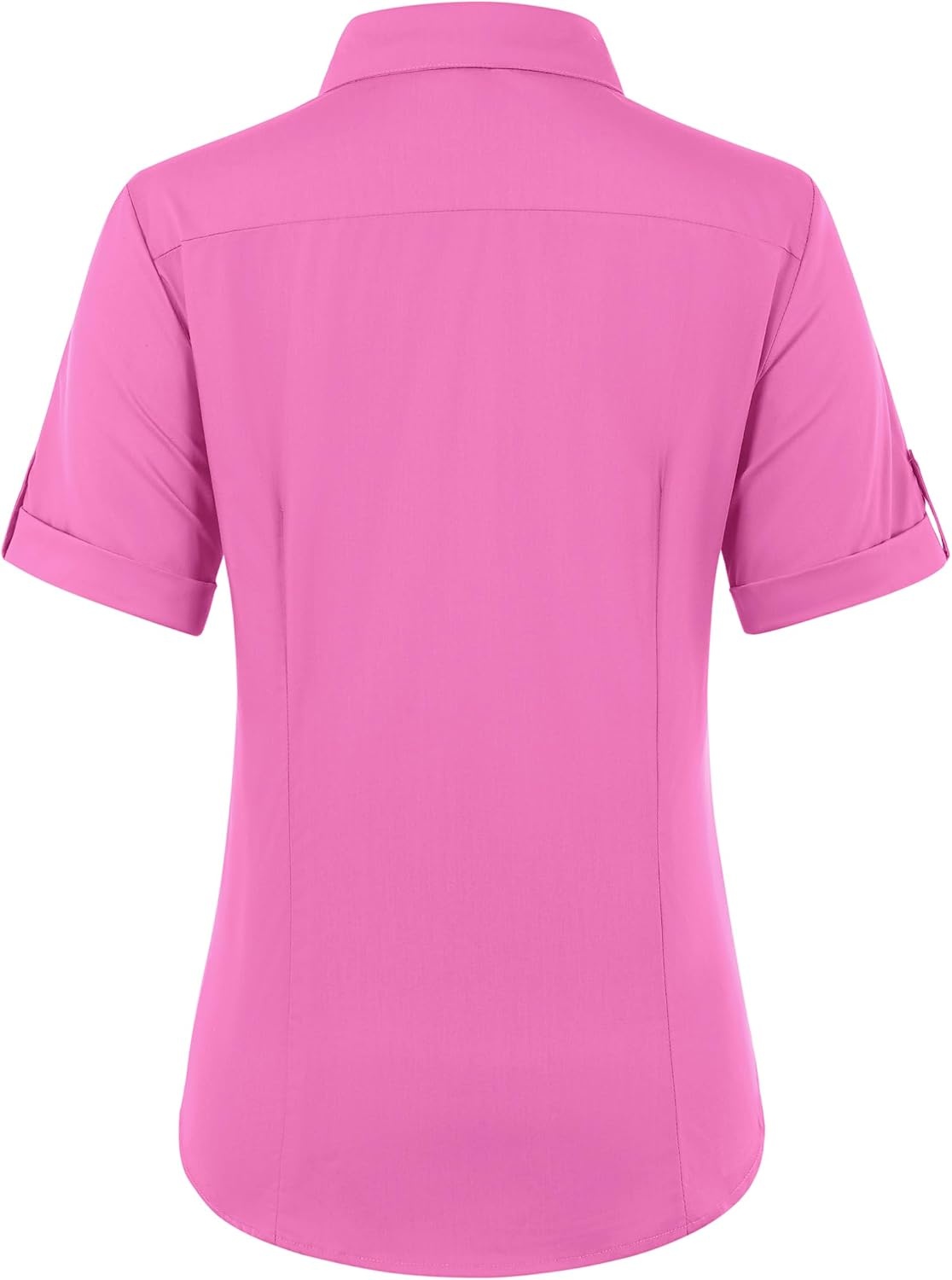 image:imagesiliteelon Button Down Shirts for Women Hidden Placket Short Sleeve Button Up Dress Shirt Business Casual Work BlousesRose Red