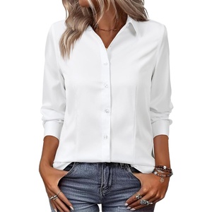 siliteelon Women Button Down Shirts Dress Shirts Long Sleeve Classic-Fit Cotton(White)