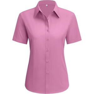 siliteelon Short Sleeve Button Up Women Cotton Collared Shirt Work Blouse | 100% Cotton, Breathable Lightweight, Classic Fit Dress Shirt, Work Office Wear, Versatile Business Casual, Moisture-Wicking(Light Violet)